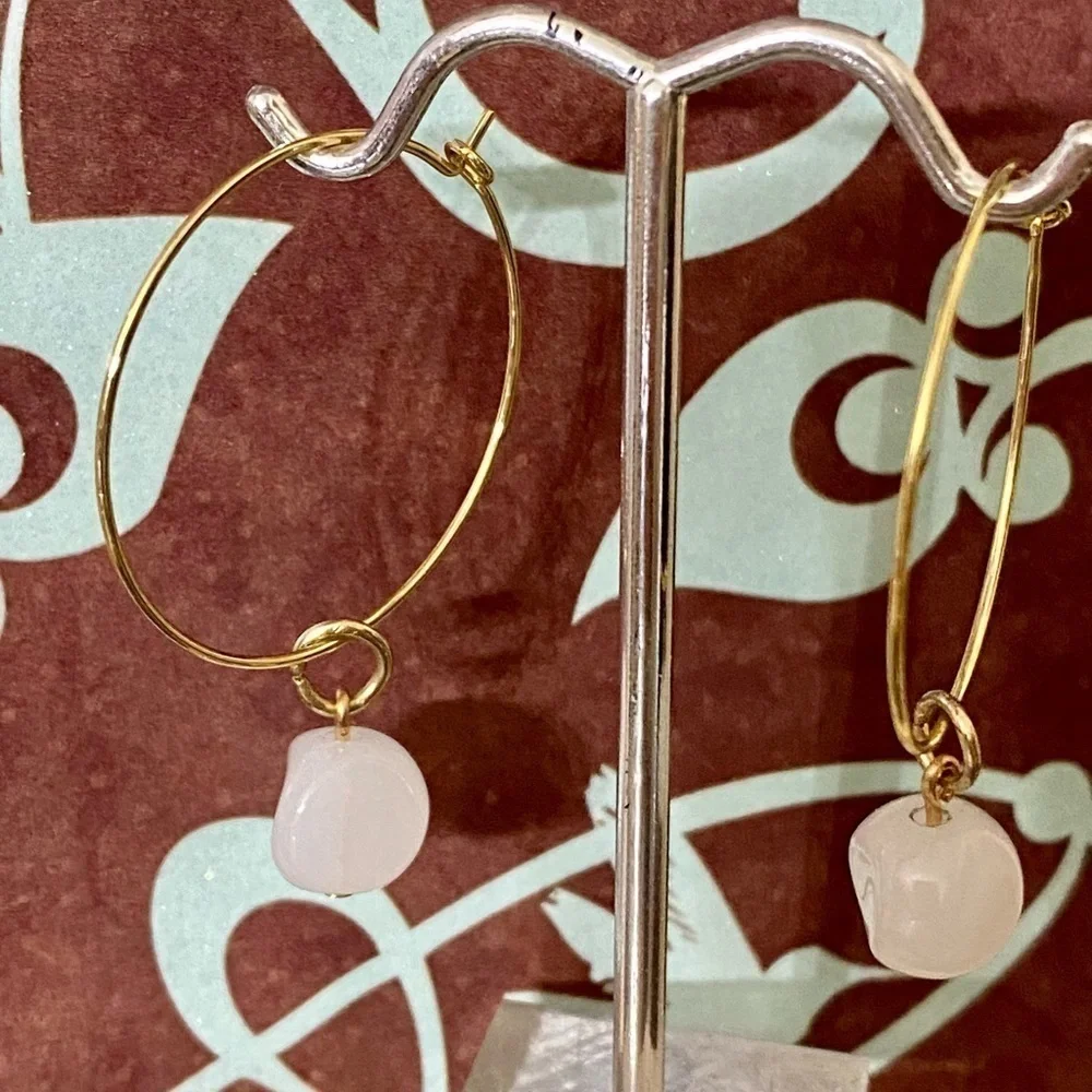 Rose Quartz Hoop Earrings